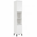 Armario Alto para Baño Blanco de Madera, 30x30x190 cm