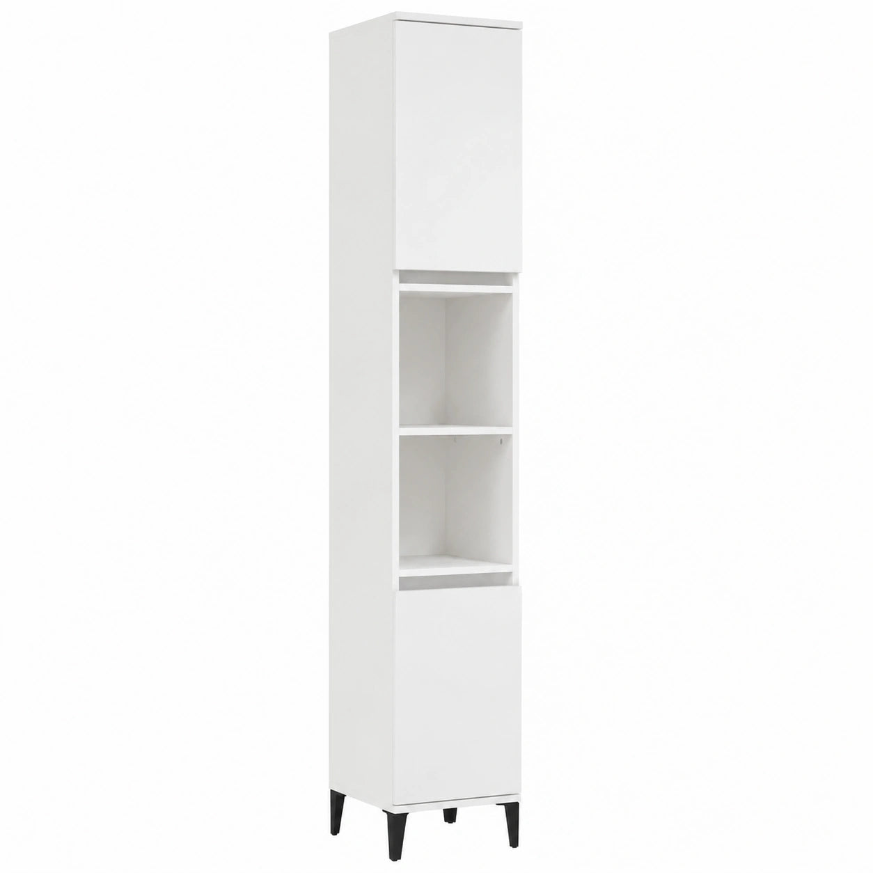 Armario Alto para Baño Blanco de Madera, 30x30x190 cm