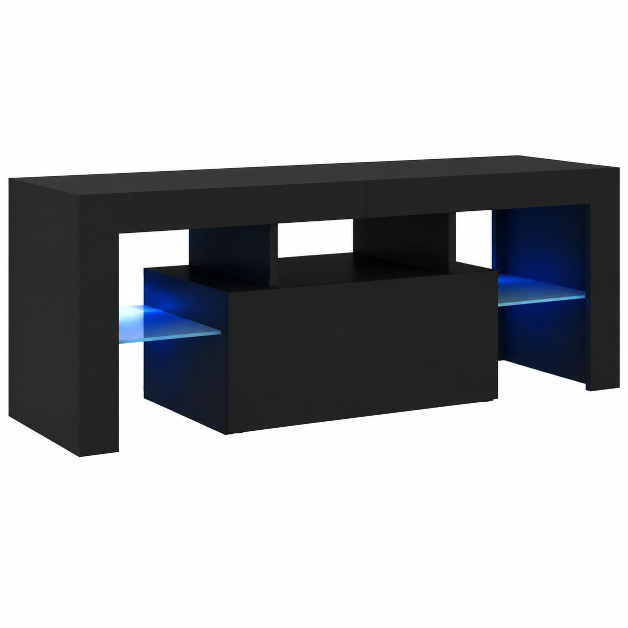 Mueble de TV con LED, Armario Negro 120x35x40 cm