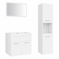 Conjunto de Muebles de Baño Blanca con Lavabo y Espejo