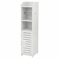 Armario de Baño HUOLE Blanco de 15x17x76 cm con Cajones y Compartimentos para Ahorro de Espacio