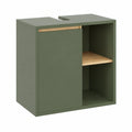 Mueble Bajo Lavabo Verde Viola con Estantes Abiertos, 60x60 cm, Compatible con Lavabos Estándar
