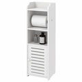 Armario de Baño Compacto con Cajón y Estantes, Blanco, 15x17x76 cm