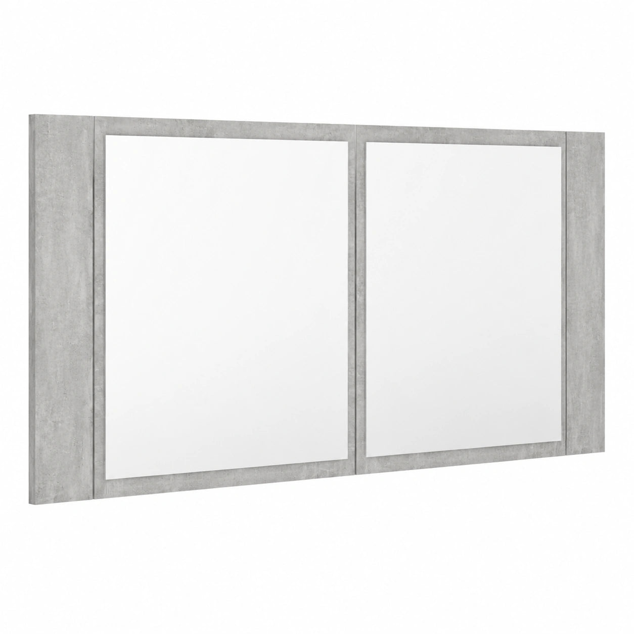 Espejo de Baño con LED y Armario de Almacenamiento 90x12x45 cm Gris Cemento
