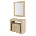 Mesa Modular Extensible Marte y Banco Candy de 3 Metros en Roble Sherwood