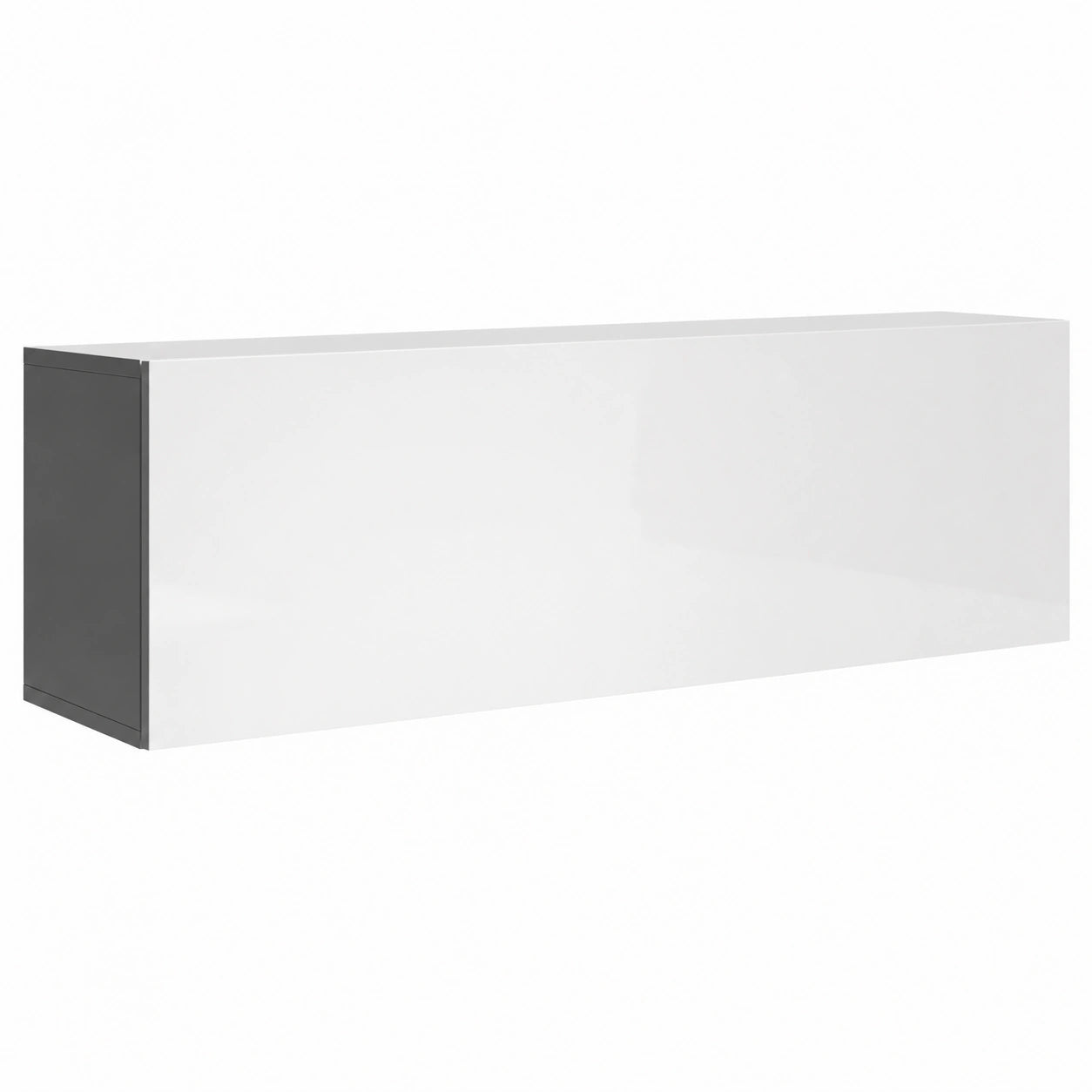 Mueble TV Flotante Aitana M1 para Salón Moderno, Puerta de PVC Brillante, Estructura de Melamina Mate, Blanco, 120x30x40 cm