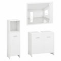 Juego de Muebles de Baño 3 Piezas Blanco de Contrachapado
