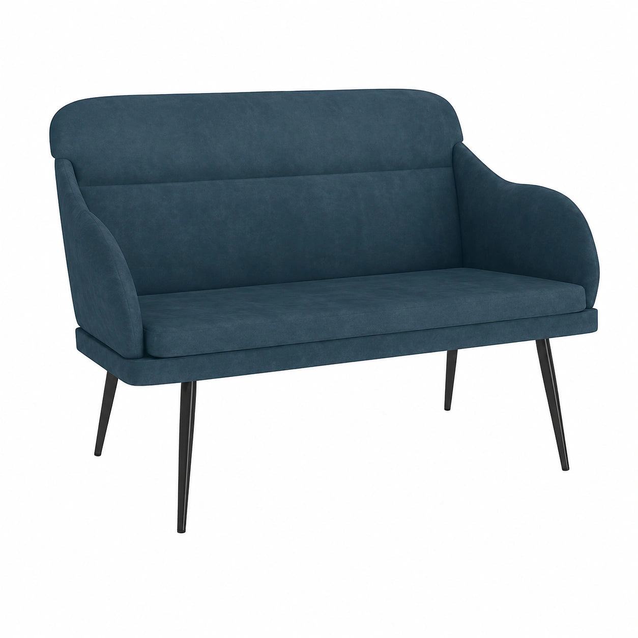 Banco de Terciopelo Azul para Entrada y Comedor 110x76x80 cm