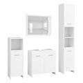 Conjunto de Muebles de Baño 4 Piezas, Estantería y Almacenamiento, Blanco