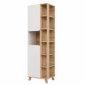 Mueble de baño alto Vicco Karen, Sonoma/Blanco, 50x175 cm, con 2 puertas para almacenamiento de toallas y accesorios