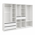 Armario Modular Vicco Elmo, Blanco 280x200 cm, Conjunto de 3 Unidades para Ropa
