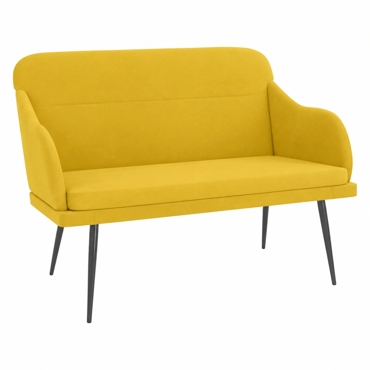 Banco de Terciopelo Amarillo 110x76x80 cm para Sala y Comedor