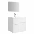 Conjunto de Baño Tidyard con Lavabo y Mueble de Almacenamiento, Blanco Brillante