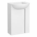 Armario de Baño Flotante Compacto Versa con Lavabo de Cerámica, Blanco Brillante, 45cm
