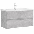 Mueble de Baño con Lavabo y Almacenaje en Gris Hormigón