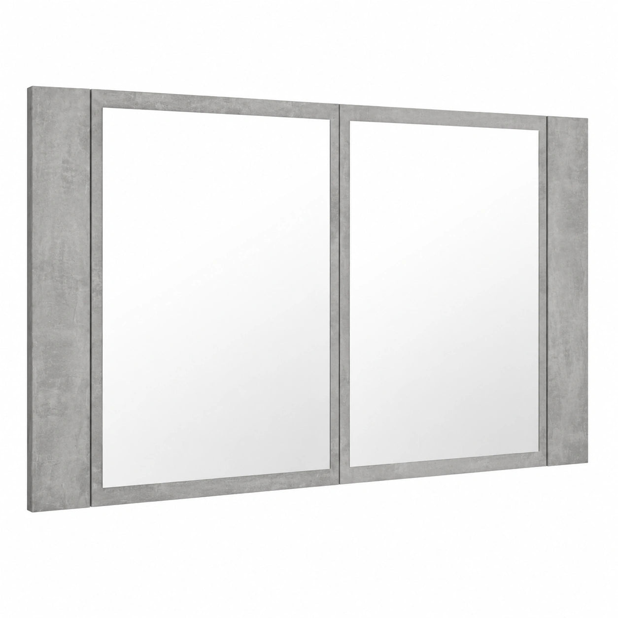 Armario de Baño con Espejo LED de Cemento Gris 80x12x45 cm