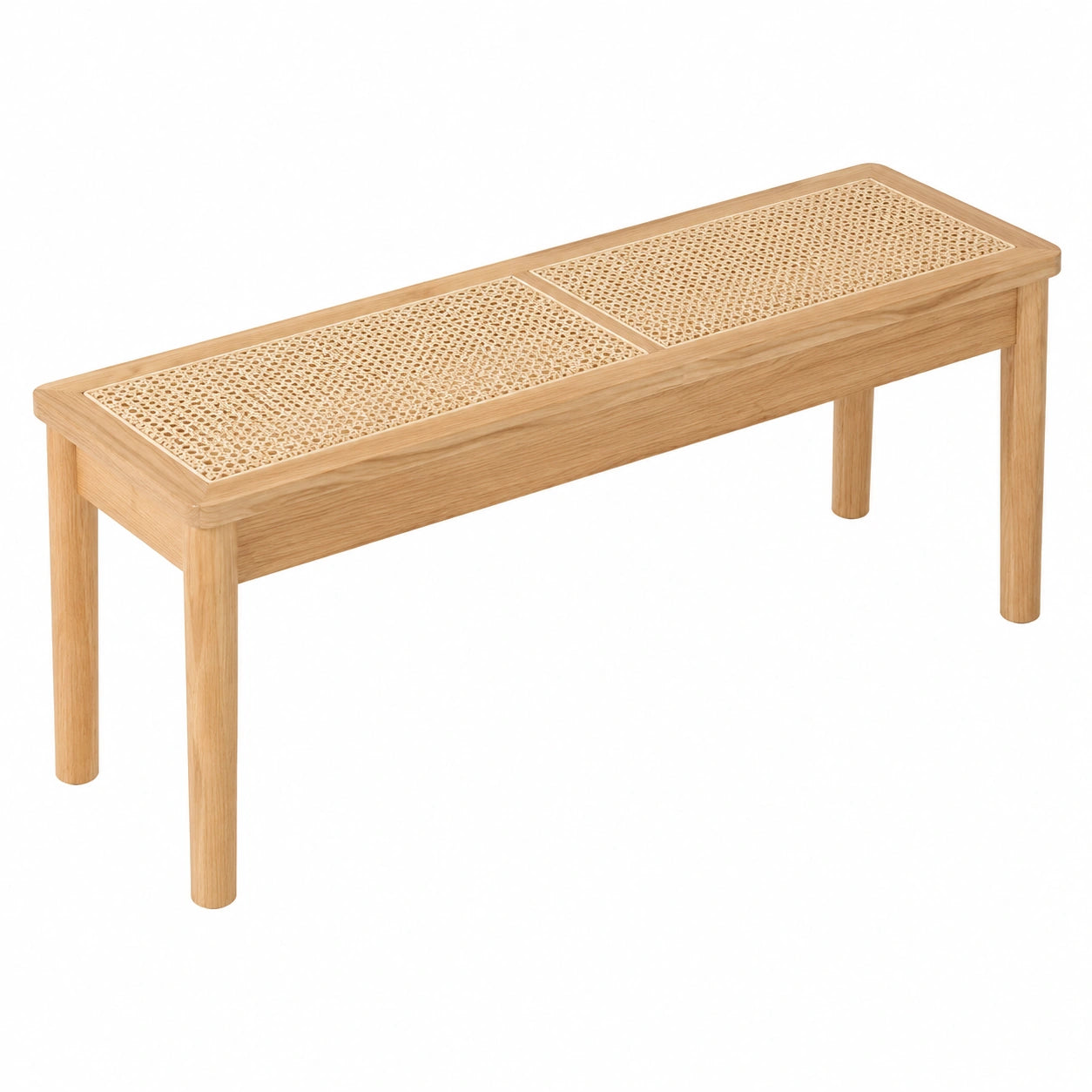 Banco de comedor de madera y ratán para múltiples espacios