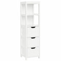 Mueble de baño alto blanco con cajones y estantes para salón o cocina