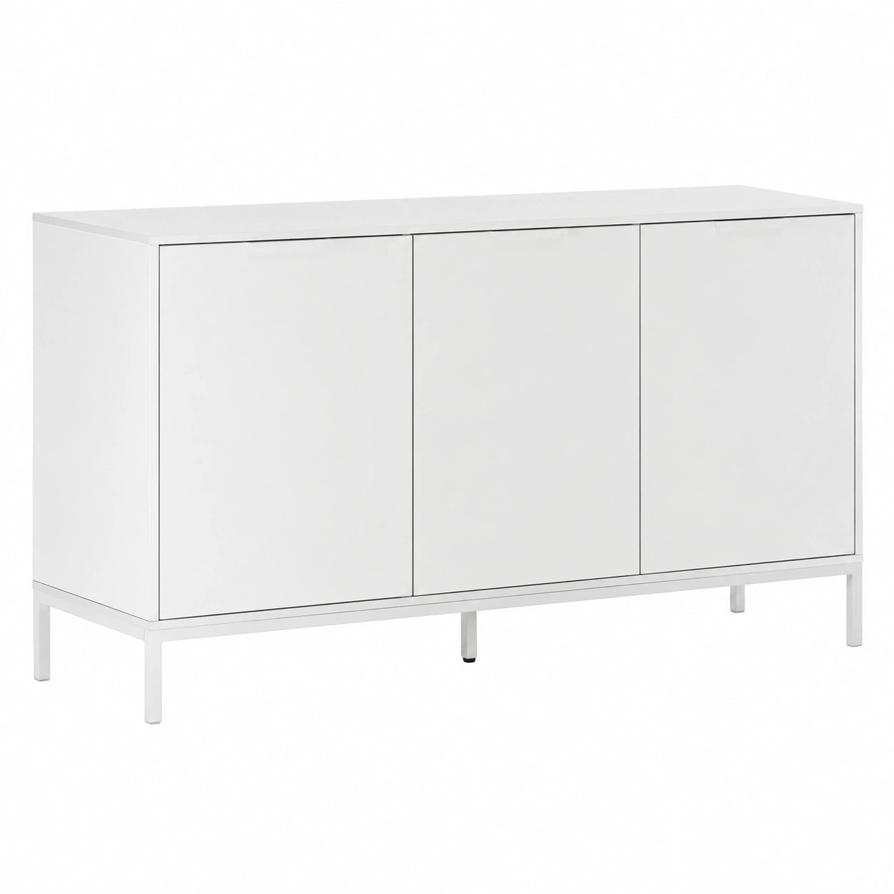 Aparador Blanco de Madera Auri con 3 Puertas, 140x40x80 cm