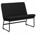 Banco de Tela Negro con Respaldo 100x75x76 cm para Sala y Comedor