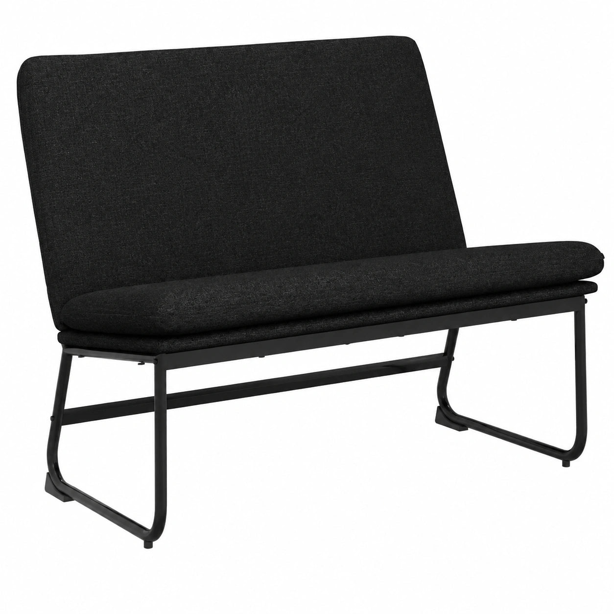 Banco de Tela Negro con Respaldo 100x75x76 cm para Sala y Comedor