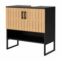 Gabinete Bajo para Lavabo de Bambú Vicco Vayra, 60x65.5 cm, Almacenamiento para Baño