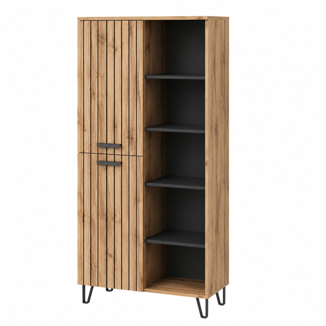 Estantería Vicco Amber de Roble Wotan, 80 x 172 cm, 5 Niveles para Libros y Decoración