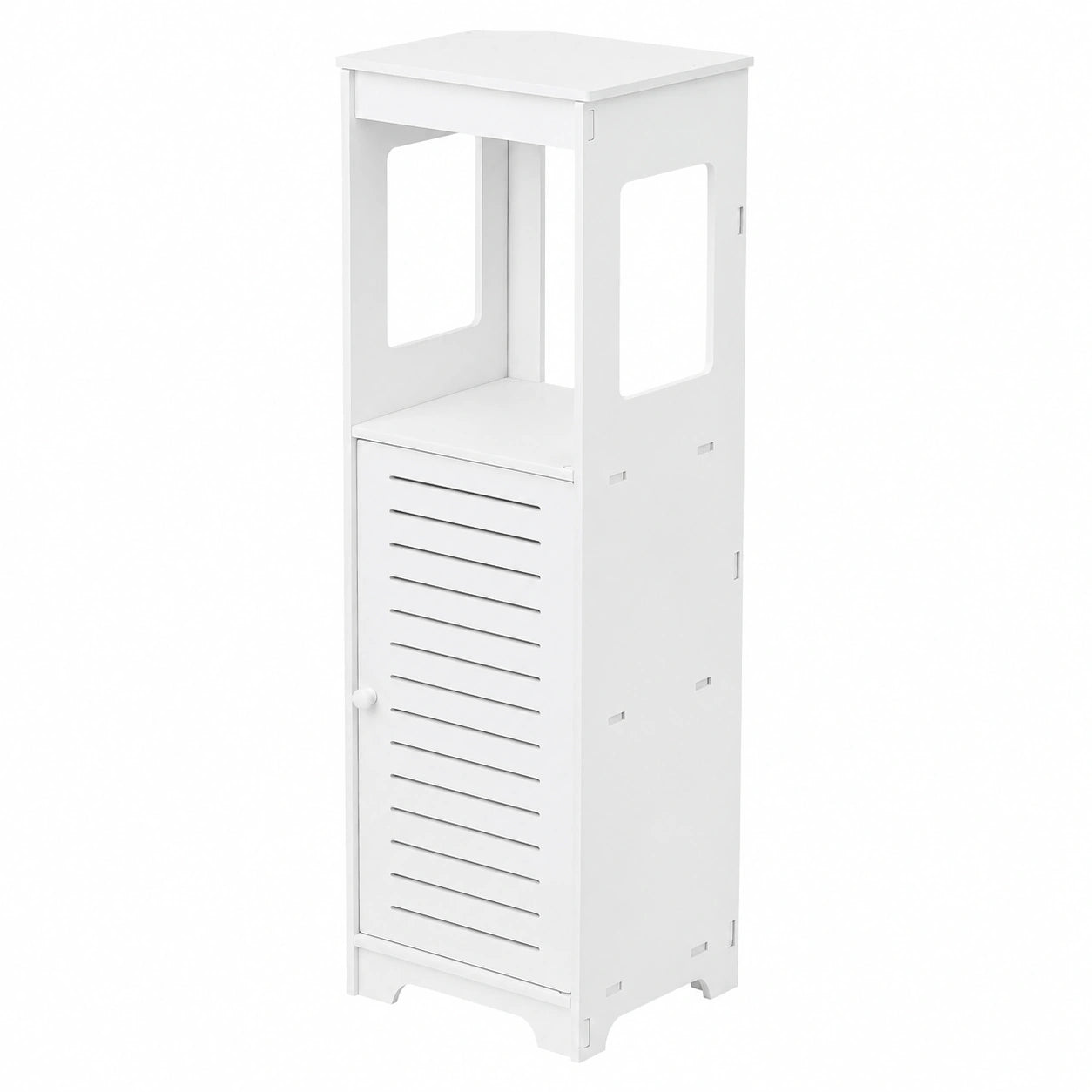Mueble de baño estrecho de PVC blanco con ventilación